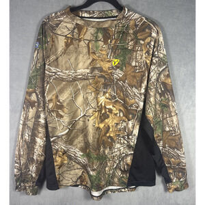 Mes Camouflage Base Layer Crew Long‎ Sleeve Shirt Mens M Realtree Scent Blocker